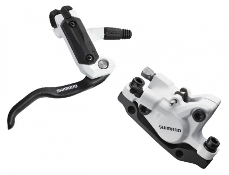 Frane pe disc - Frana hidraulica disc Shimano M505W, de fata, fara disc, alba, neambalata