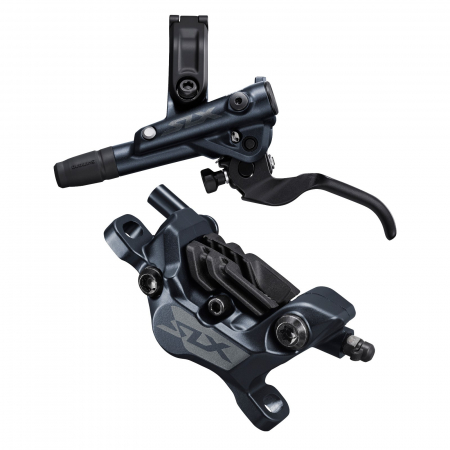 Frane pe disc - Frana hidraulica disc Shimano SLX BL-M7100(L)+BR-M7120(F), J-Kit, placute resin cu radiator, stanga/fata