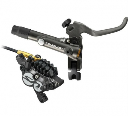 Piese biciclete - Frana pe disc set asamblat (J-Kit) Shimano Saint BL-M820-B(R), BR-M820 (F), fara adaptor, placute Metal (cu radiator), cu insertie, conducta 1000mm (SM-BH90 negru)