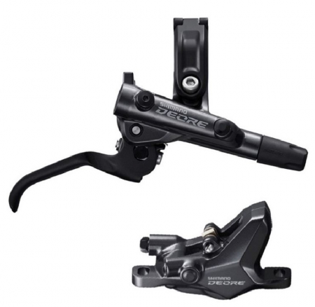 Piese biciclete - Frana pe disc set asamblat (J-Kit) Shimano Deore BL-M6100(L), BR-M6100(F), fara adaptor, placute Metal (fara radiator), cu insertie, conducta 1000mm (SM-BH90 negru)