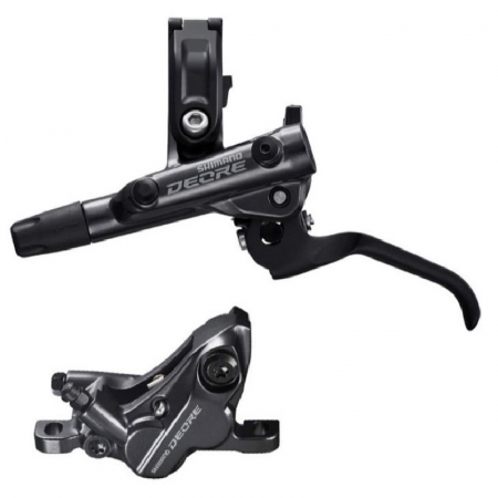 Frane pe disc - Frana hidraulica disc Shimano Deore BL-M6100(L)+BR-M6120(F) J-Kit, fara adaptor, placute metalice