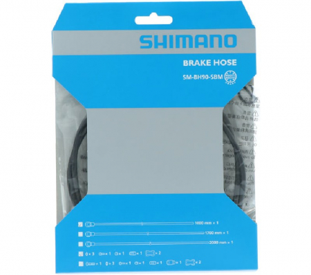Piese biciclete - Conducta hidraulica Shimano SM-BH90-SBM, 1000mm, Negru, banjo negru, fara capac, fara surub banjo
