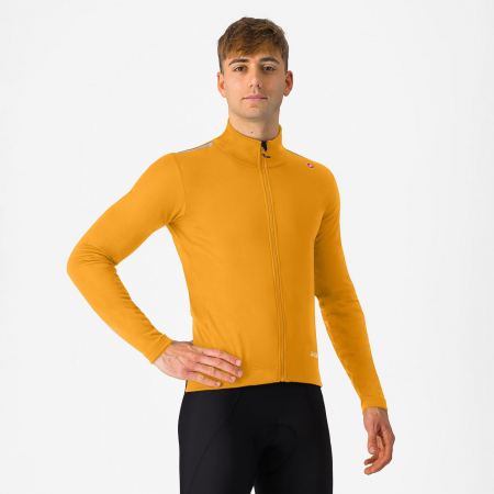 Tricouri cu maneca lunga - Tricou cu maneca lunga Castelli Espresso Thermal, pt barbati, portocaliu vivid/gri inchis, XS