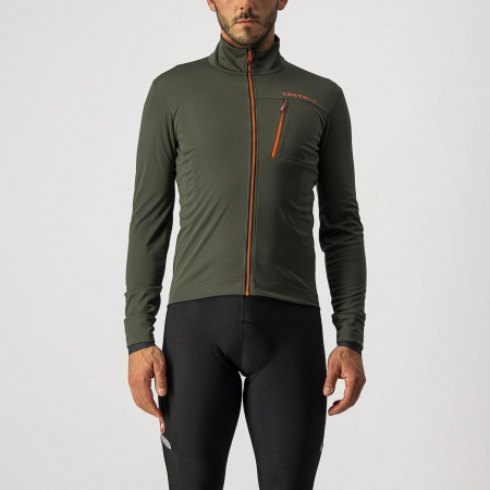 Jachete - Jacheta Castelli Go, kaki/rosu flacara, L