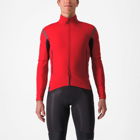 Jachete - Jacheta Castelli Perfetto RoS 2 Convertible, rosu aprins/negru reflex, XXXL