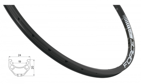 Jante bicicleta - Janta Force Basic Disc 559x19 32h neagra