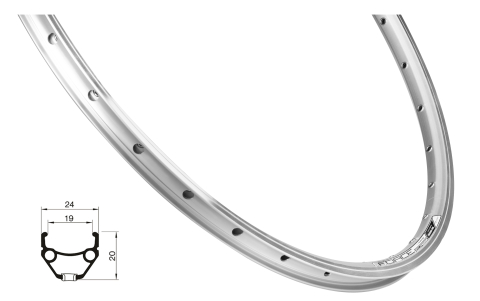 Jante bicicleta - Janta Force Classic 559x19 36h argintie