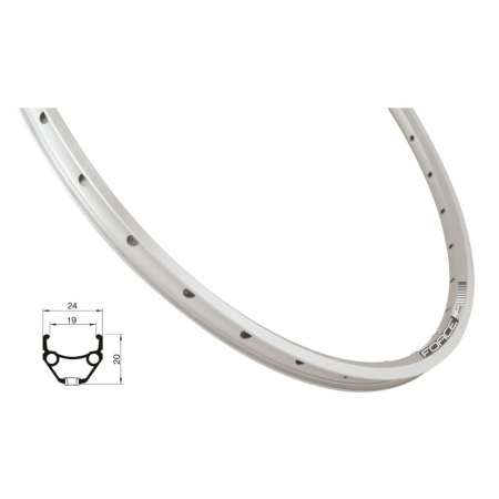 Jante bicicleta - Janta Force Classic 622x19 36h argintie