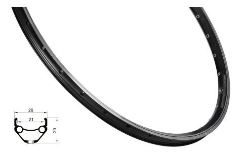 Jante bicicleta - Janta Force PRIME 622x21, 36H, negru