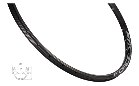 Jante bicicleta - Janta Force XC Basic Disc 559x19 36H neagra