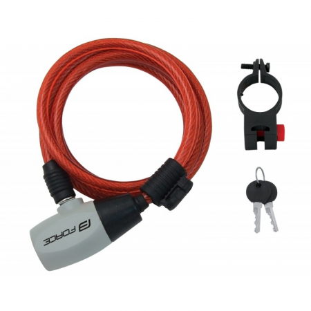 Accesorii - Lacat Force Ron 185 cm/ 8 mm, rosu