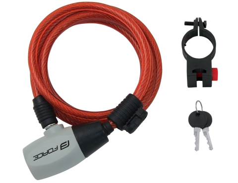 Accesorii - Lacat Force Ron 185 cm/ 8 mm, rosu