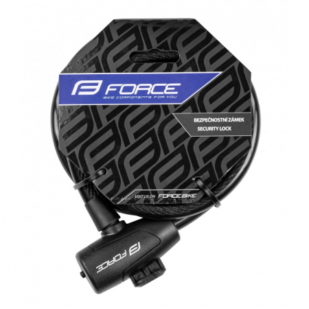 Lacat Force Strong spirala 180cm/12mm cu suport negru [1]