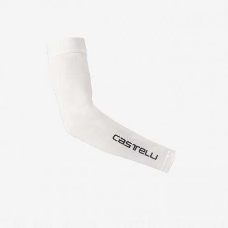 Imbracaminte ciclism - Manecute Castelli UPF 50+ Light 2, unisex, alb, S