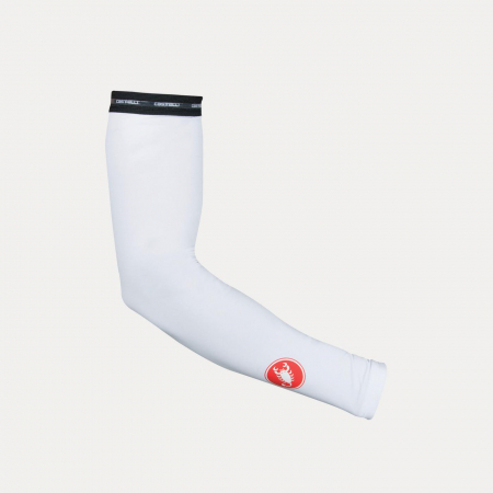 Incalzitoare - Manecute Castelli UPF 50+ Light Arm Sleeves, alb, S