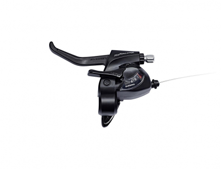 Piese biciclete - Maneta schimbator/frana Shimano Tourney ST-TX800-L, 3 viteze, Negru