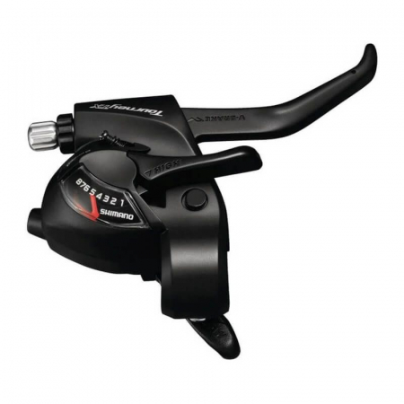 Piese biciclete - Maneta schimbator/frana Shimano Tourney ST-TX800-R, 8 viteze, dreapta/spate, negru, ambalat ind.