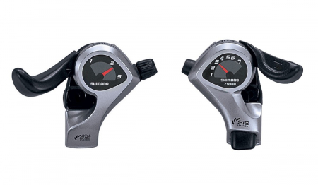 Manete de schimbator - Manete schimbator Shimano Tourney SL-TX50LSB+R7A 3x7 viteze neambalat