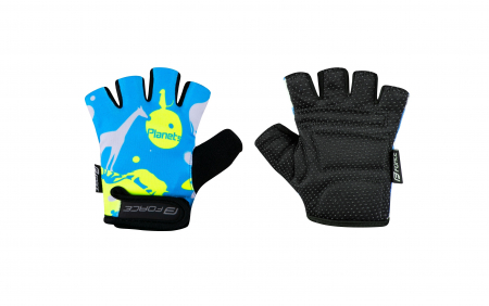 Imbracaminte ciclism - Manusi Copii Force Planets Albastru/Fluo XL