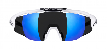 Ochelari Force Everest alb/negru, lentila albastra oglinda [2]