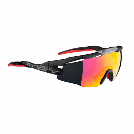 Ochelari Force Everest negru mat, lentila rosie oglinda [1]