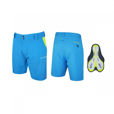 Pantaloni scurti Force Blade MTB, lenjerie cu bazon, Albastru, XXL [2]