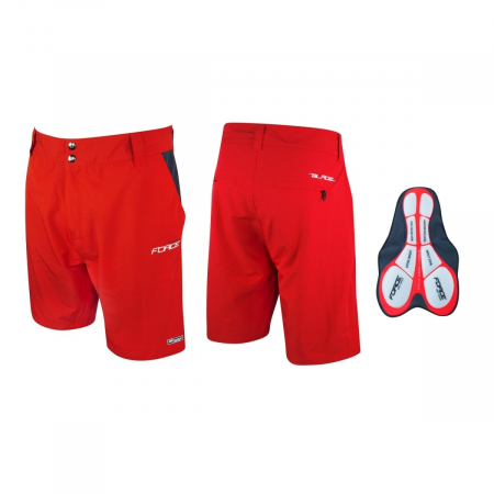 Pantaloni scurti Force Blade MTB, lenjerie cu bazon, Rosu, XXL [2]