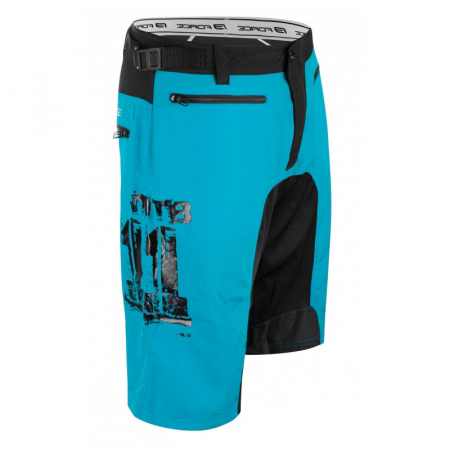 Pantaloni scurti Force MTB-11, bazon detasabil, Albastru/Negru, XL [0]