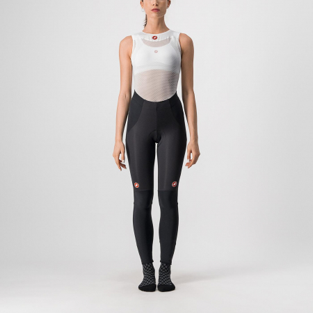 Imbracaminte ciclism - Pantaloni lungi Castelli Sorpasso RoS W, de dama, negru/argintiu reflex, L