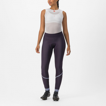 Pantaloni de dama - Pantaloni lungi Castelli Velocissima Thermal, de dama, mov nocturn inchis/argintiu reflex, M