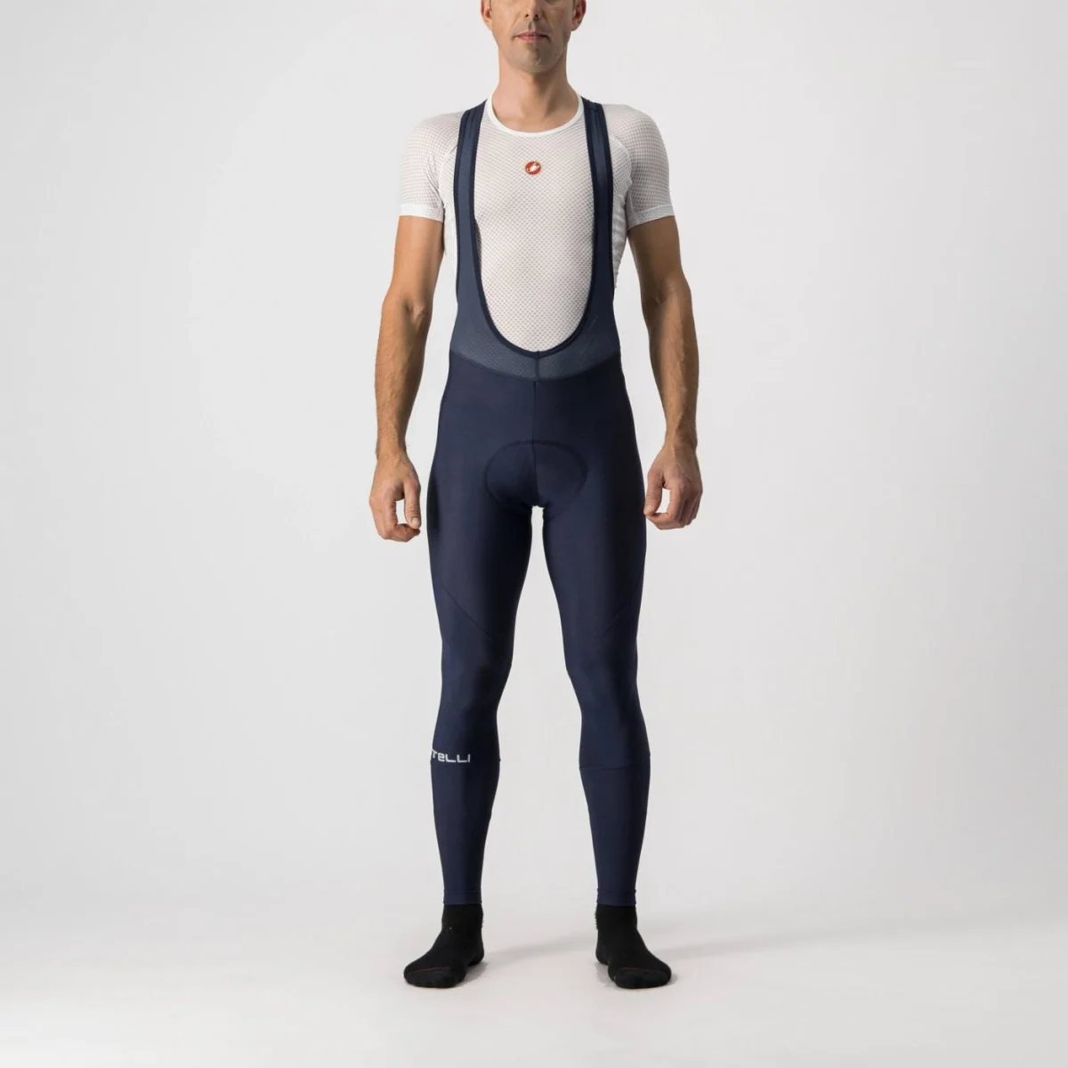 Imbracaminte ciclism - Pantaloni lungi cu bretele Castelli Entrata, albastru savile, XL