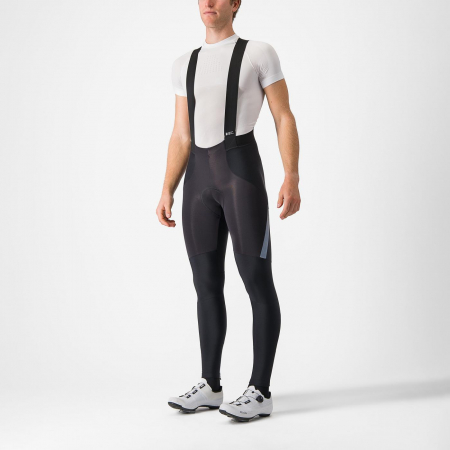 Pantaloni lungi cu bretele Castelli Sorpasso RoS, pt barbati, negru/argintiu reflex, M [0]