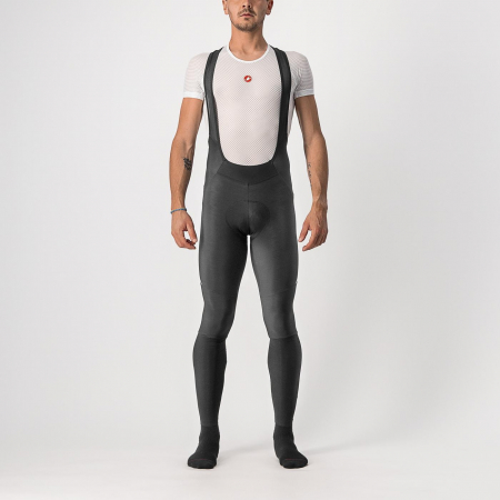 Imbracaminte ciclism - Pantaloni lungi cu bretele Castelli Velocissimo 5, negru/argintiu reflex, XXXL
