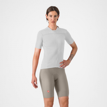 Pantaloni scurti Castelli Prima 2, pentru femei, gri argila/alb fildes, L [0]