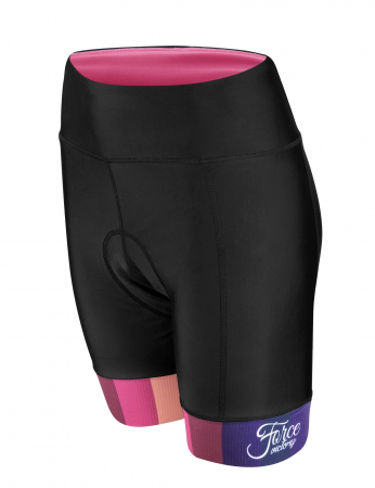 Pantaloni scurti cu bazon Force F Victory, negru/roz, XS [1]