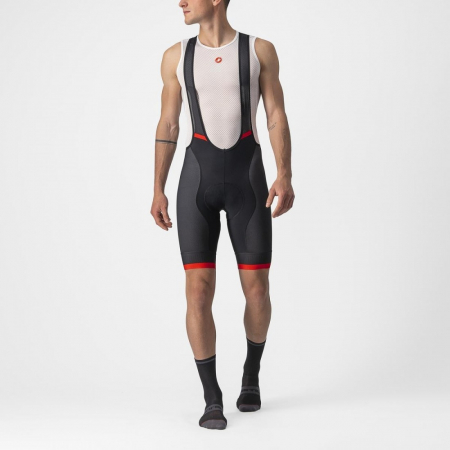 Pantaloni scurti cu bretele Castelli Competizione Kit, Negru/Rosu, M [0]