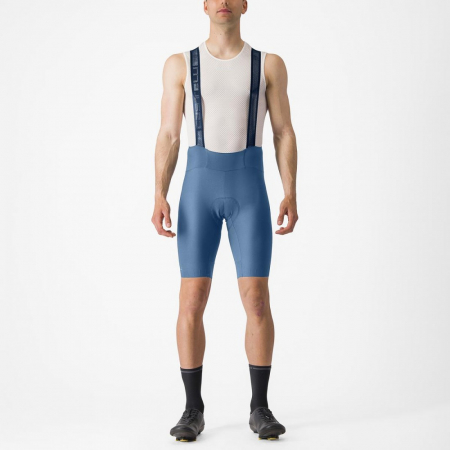 Pantaloni scurti cu bretele Castelli Espresso, Albastru, L [0]