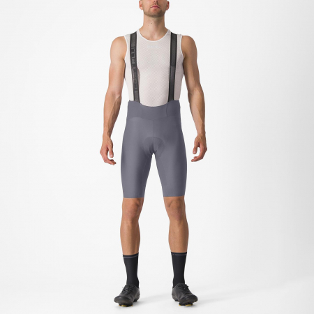 Pantaloni scurti cu bretele Castelli Espresso, pentru barbati, gri fumuriu, XS [0]
