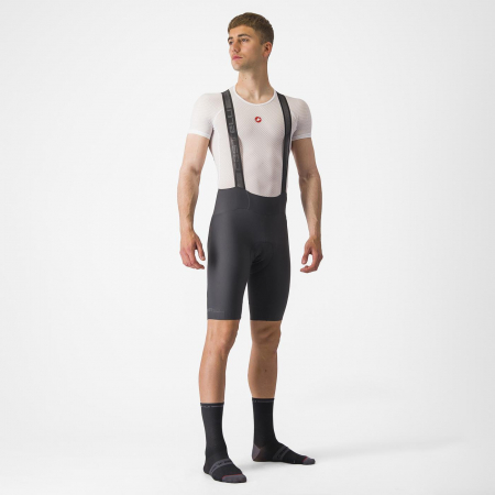 Imbracaminte ciclism - Pantaloni scurti cu bretele Castelli Espresso, pentru barbati, gri inchis, M