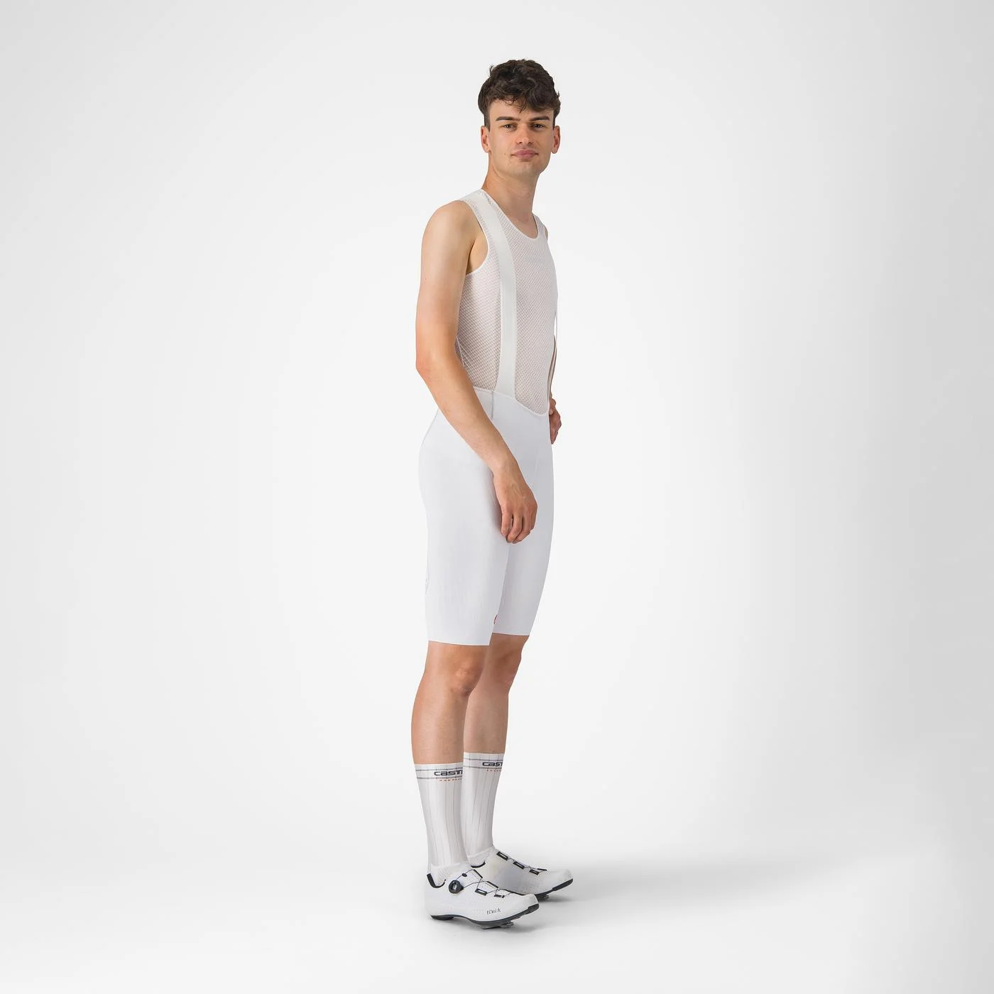 Pantaloni scurti cu bretele Castelli Free Aero Race S, pentru barbati, alb, L [6]