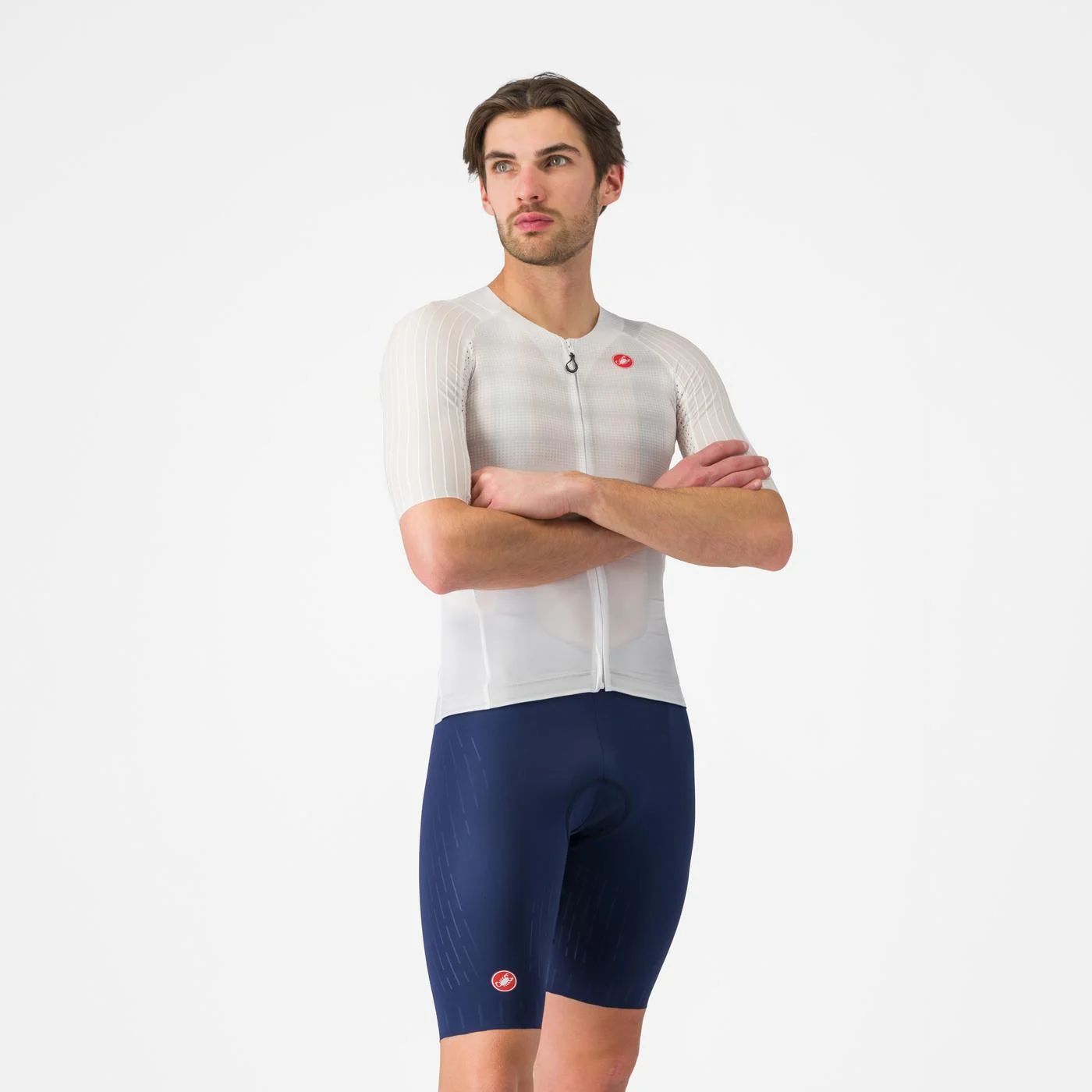 Imbracaminte ciclism - Pantaloni scurti cu bretele Castelli Free Aero Race S, pentru barbati, albastru belgian, M