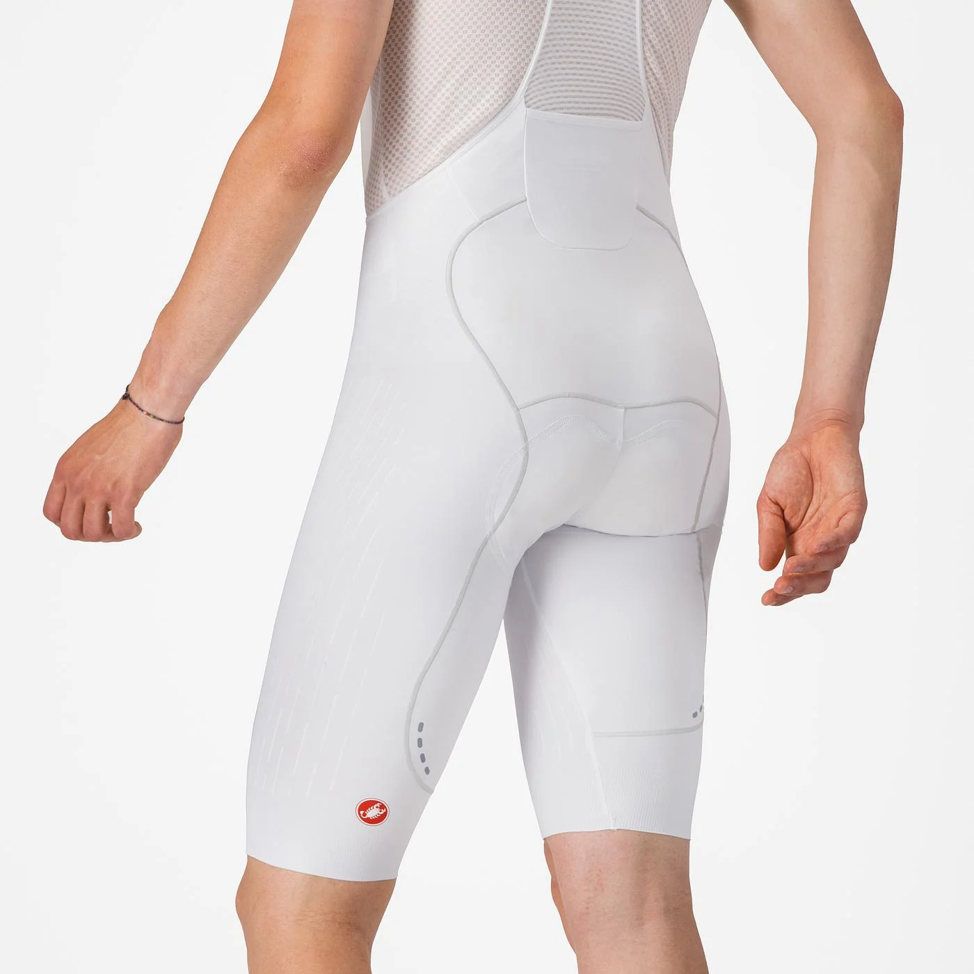 Pantaloni scurti cu bretele Castelli Free Aero Race S, pentru barbati, alb, L [5]