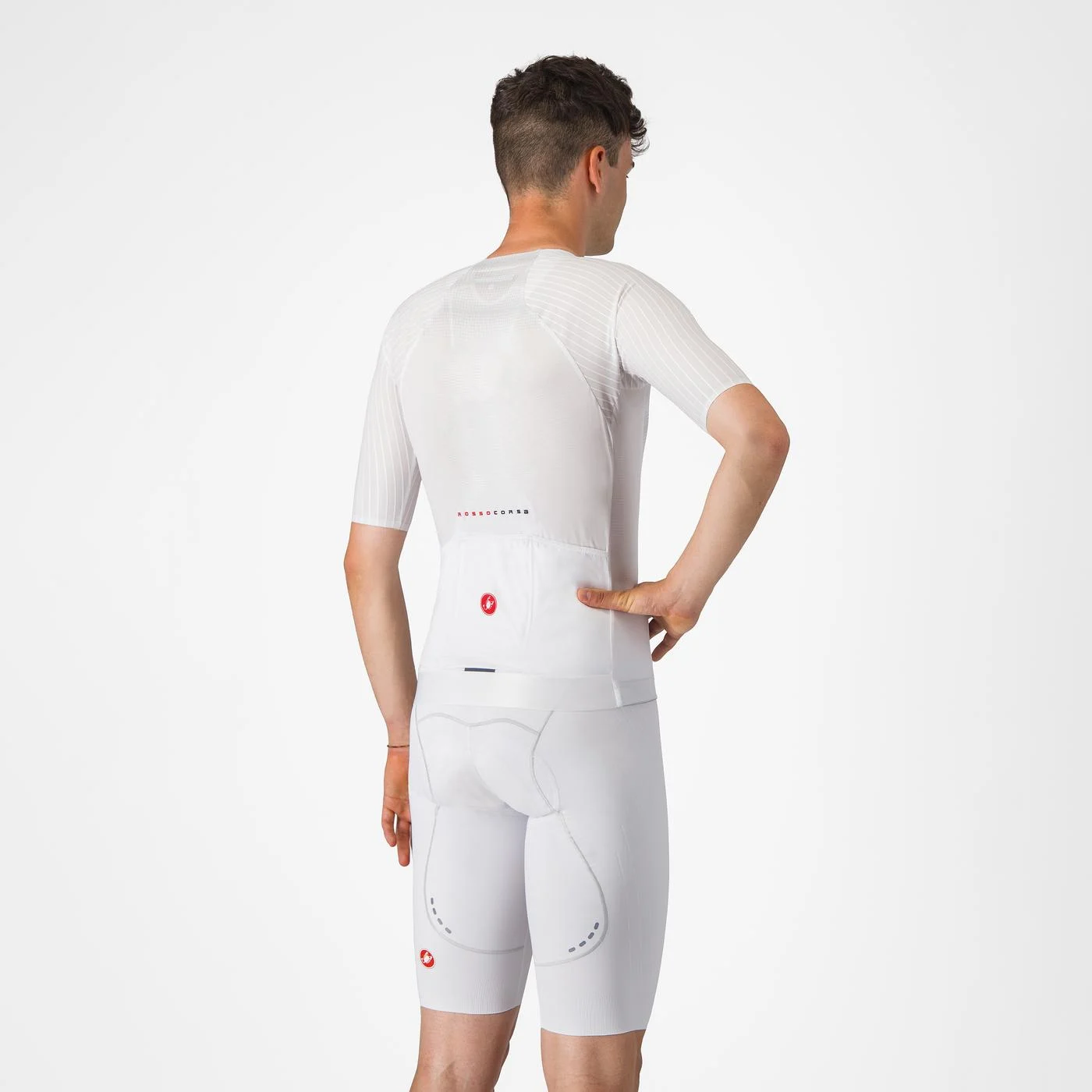 Pantaloni scurti cu bretele Castelli Free Aero Race S, pentru barbati, alb, L [1]