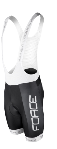 Imbracaminte ciclism - Pantaloni scurti cu bretele Force Team 18 Negru/Alb XS