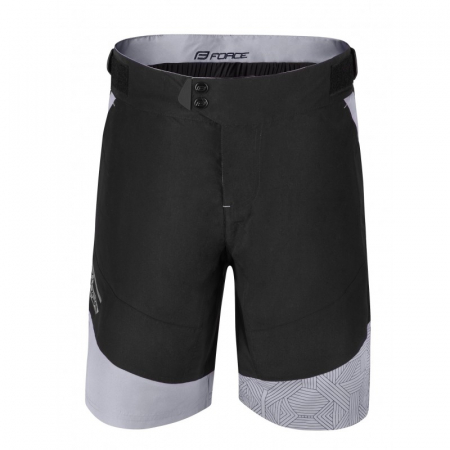 Pantaloni scurti Force Storm pana la talie cu bazon, negru/gri 3XL [1]