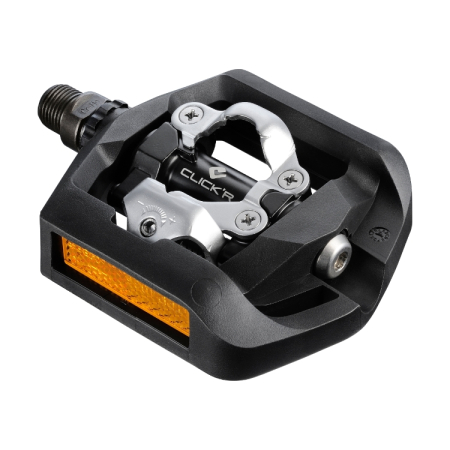 Pedale automate/platforma Shimano Deore XT PD-T8000, SPD, placute SM- Shimano PD-T421, CLICK'R, placute SM-SH56, cu catadioptru, Negru [1]