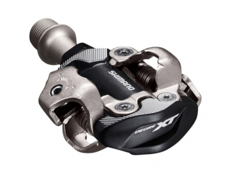 Piese biciclete - Pedale automate Shimano Deore XT PD-M8100, SPD, placute SM-SH51, fara catadioptru, Negru