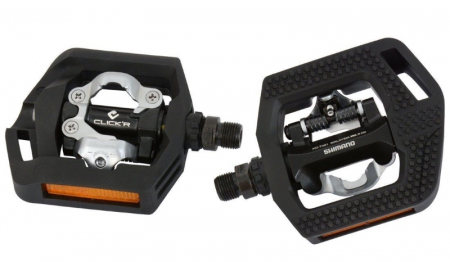 Pedale automate/platforma Shimano Deore XT PD-T8000, SPD, placute SM- Shimano PD-T421, CLICK'R, placute SM-SH56, cu catadioptru, Negru [4]