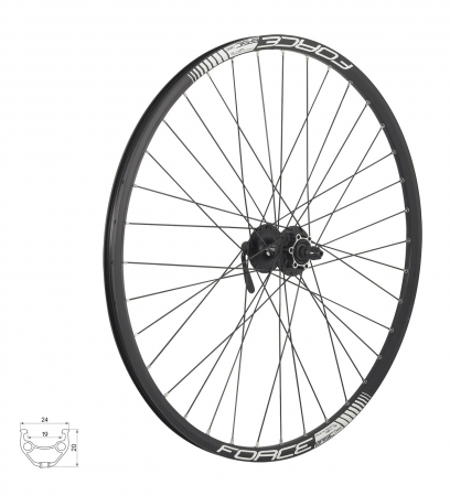 Roti complete - Roata fata 27.5 Force Basic Disc 584x19 neagra