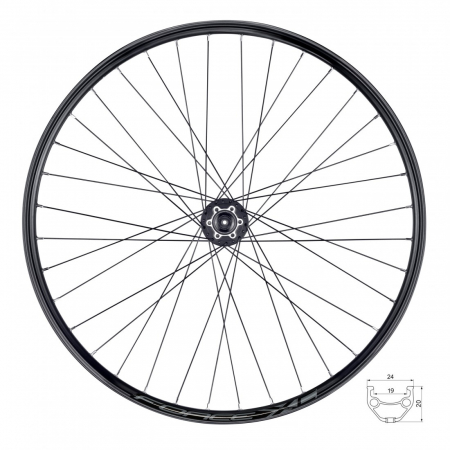 Roti complete - Roata spate 27.5 Force Basic XC Disc 584x19 36h neagra